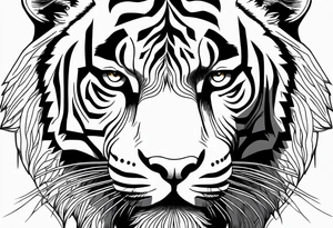 Full bengal tiger with white eyes to be tattooed on the obliques of the torso tattoo idea