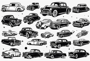 Old vintage car tattoo idea
