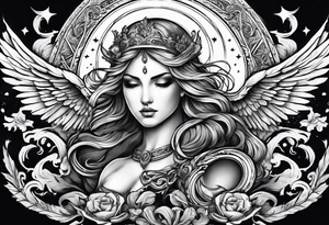 Angelic battle tattoo idea