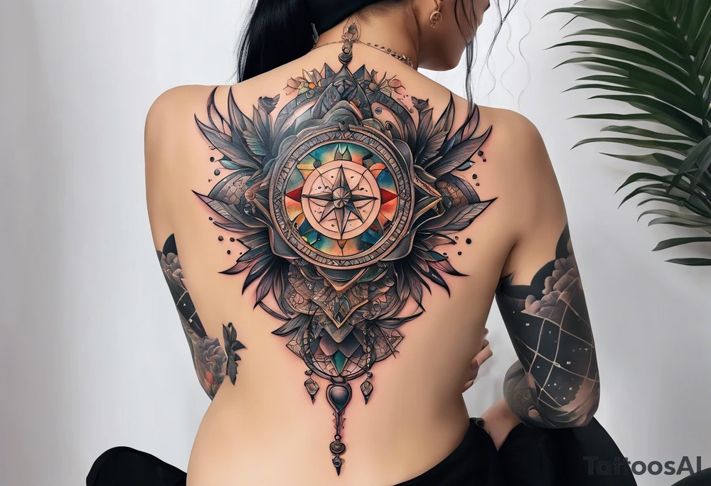 Spine tattoo astrology tattoo idea