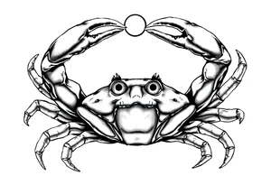 A king crab with the cancer zodiac visual and Huge eyes anti gov tattoo idea