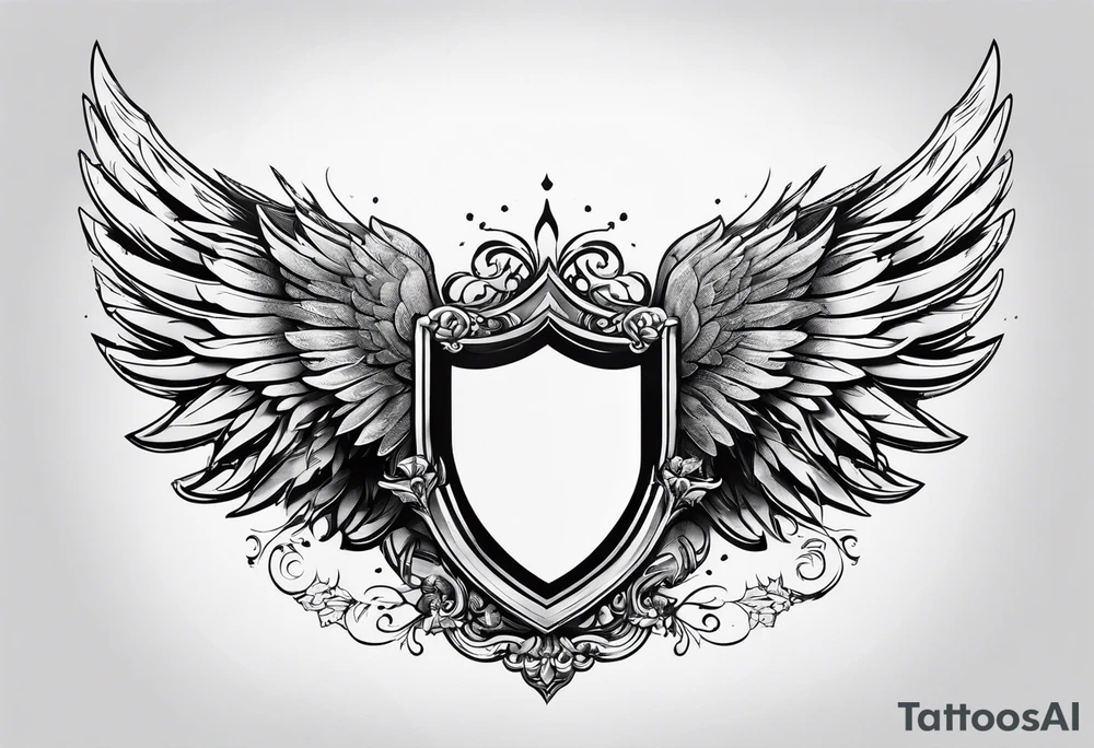 Baby’s hand print and wings tattoo idea