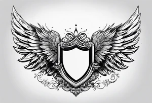 Baby’s hand print and wings tattoo idea