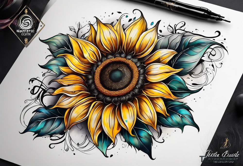 a sunflower tattoo idea