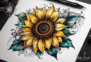 a sunflower tattoo idea