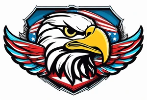 Cartoon eagle with an American football tattoo idea