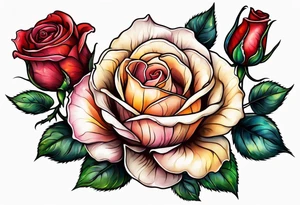 Romantic rose tattoo idea