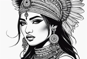 Girl indian chinese tattoo idea