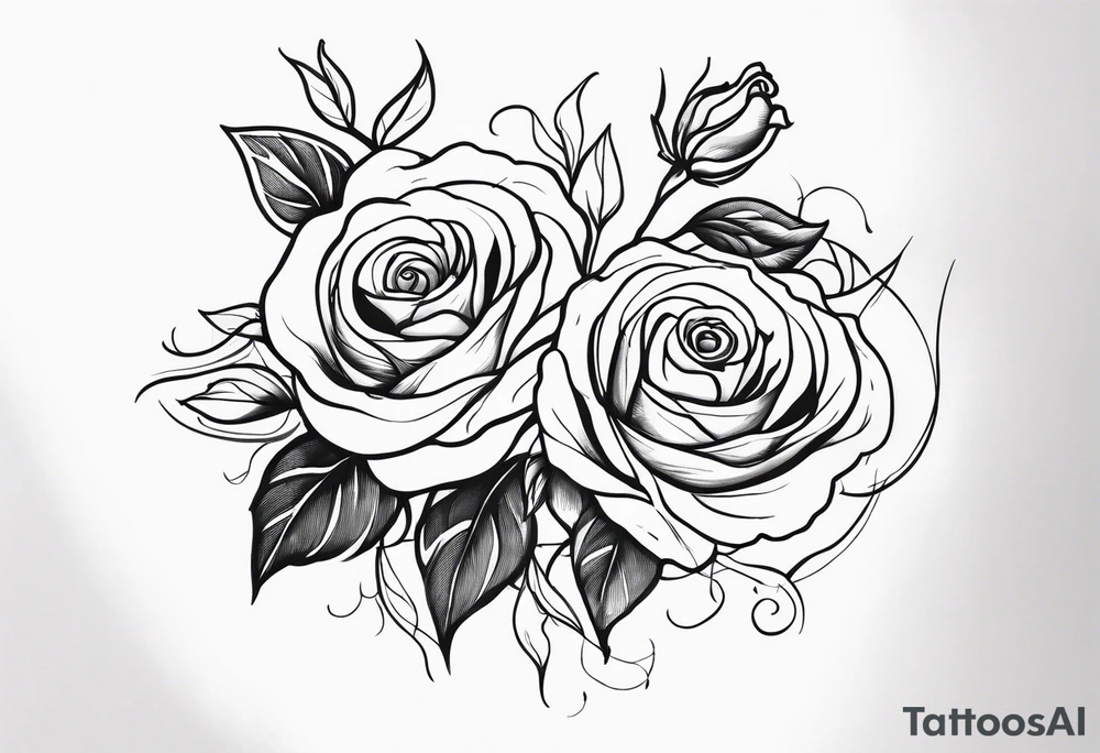 Majestic vines and roses tattoo idea