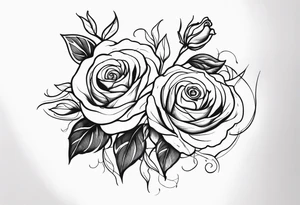 Majestic vines and roses tattoo idea