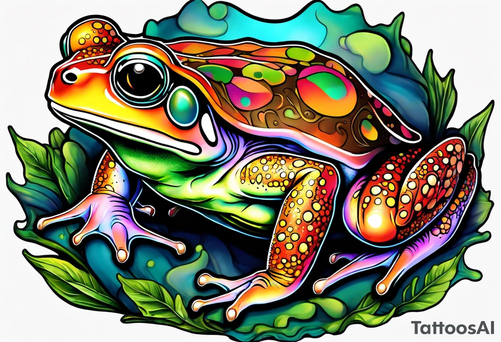 a psychedelic toad tattoo idea