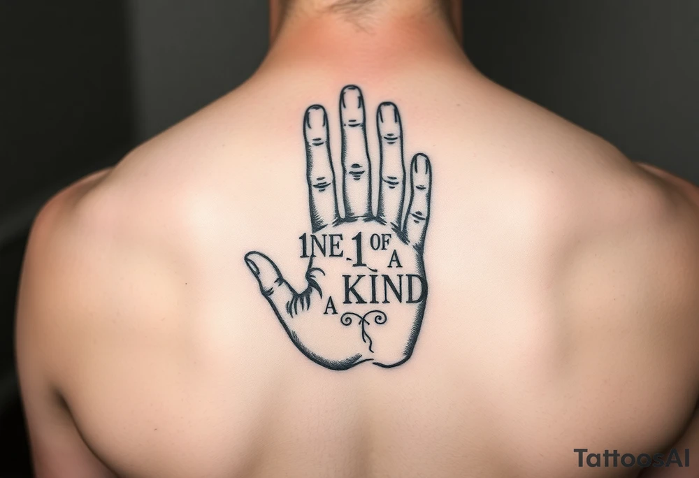 Finger Print That Says 1NE OF A KIND in the middle tattoo idea