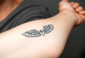 Forearm “gold” kintsugi wing tattoo idea