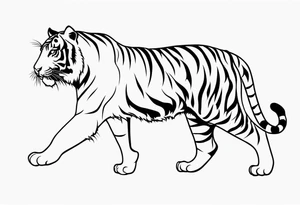 Tiger walking tattoo idea