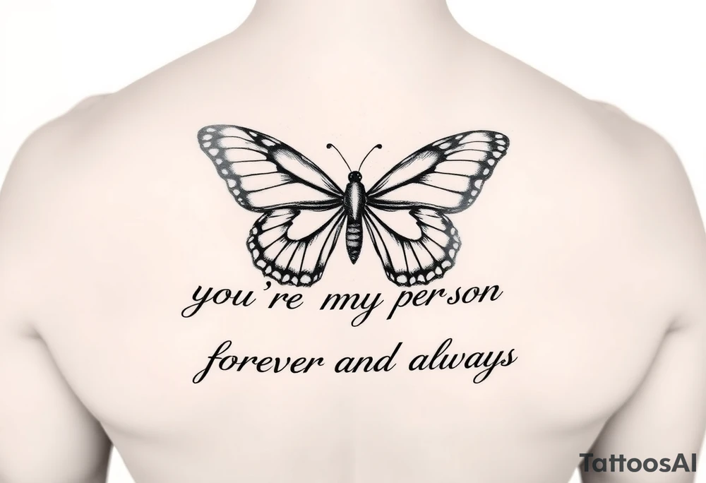 Utility Chain, butterfly,  you're my person, I love you forever and always Alan Knutson tattoo idea