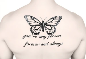 Utility Chain, butterfly,  you're my person, I love you forever and always Alan Knutson tattoo idea