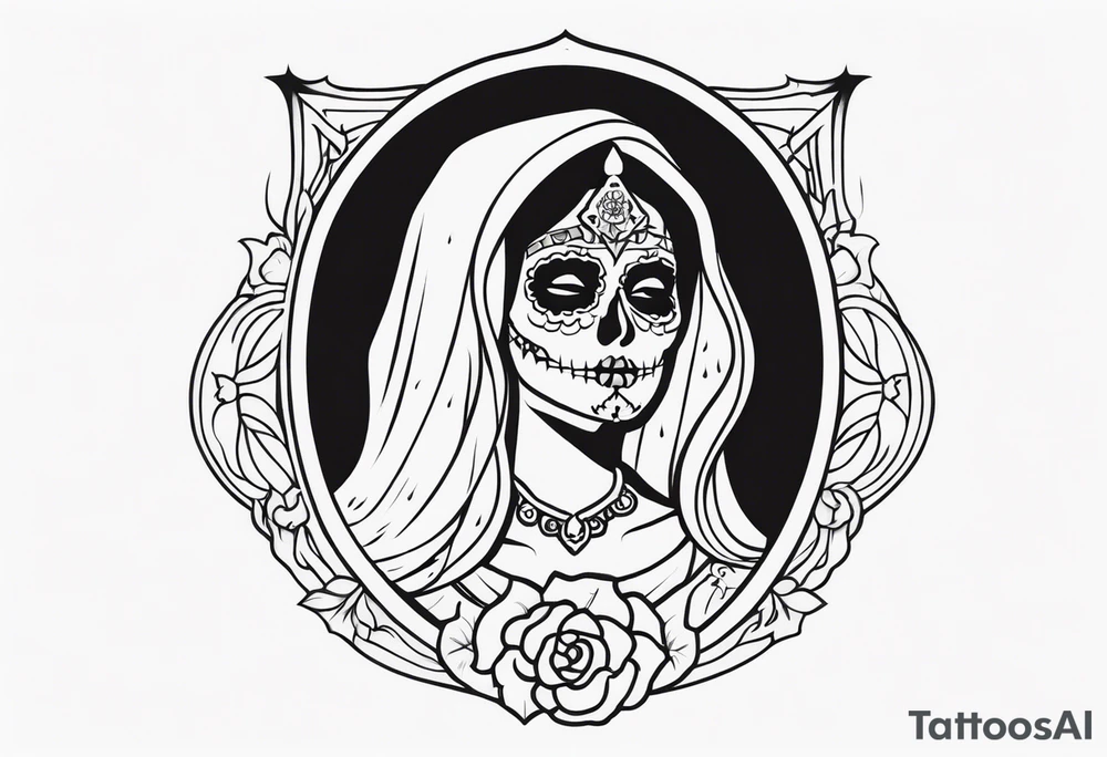 Santa muerte sigil tattoo idea