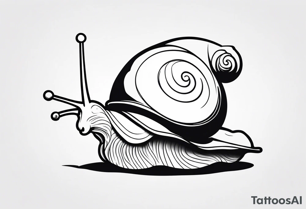 Snail wearing a pirate hat tattoo idea