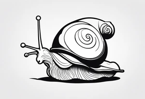 Snail wearing a pirate hat tattoo idea