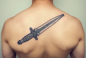 An ornate dagger piercing a snake, with runes carved into the blade, representing loyalty to the Dark Lord tattoo idea