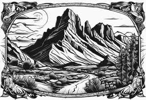 Southwest usa hiking tattoo idea