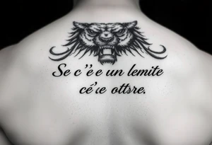 scritta sotto il pettorale “Se c’è un limite c’è un oltre” tattoo idea
