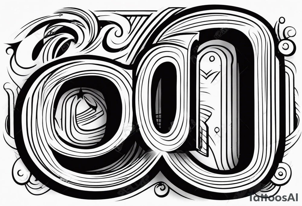 the letters O T G with a cool font tattoo idea