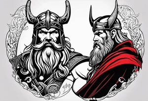 Thor with an Atheist "A" in the background tattoo idea