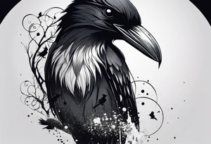 Semi-colon with the upper dot turns into uchiha itachi's crows tattoo idea