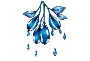 blue rain drops tattoo idea