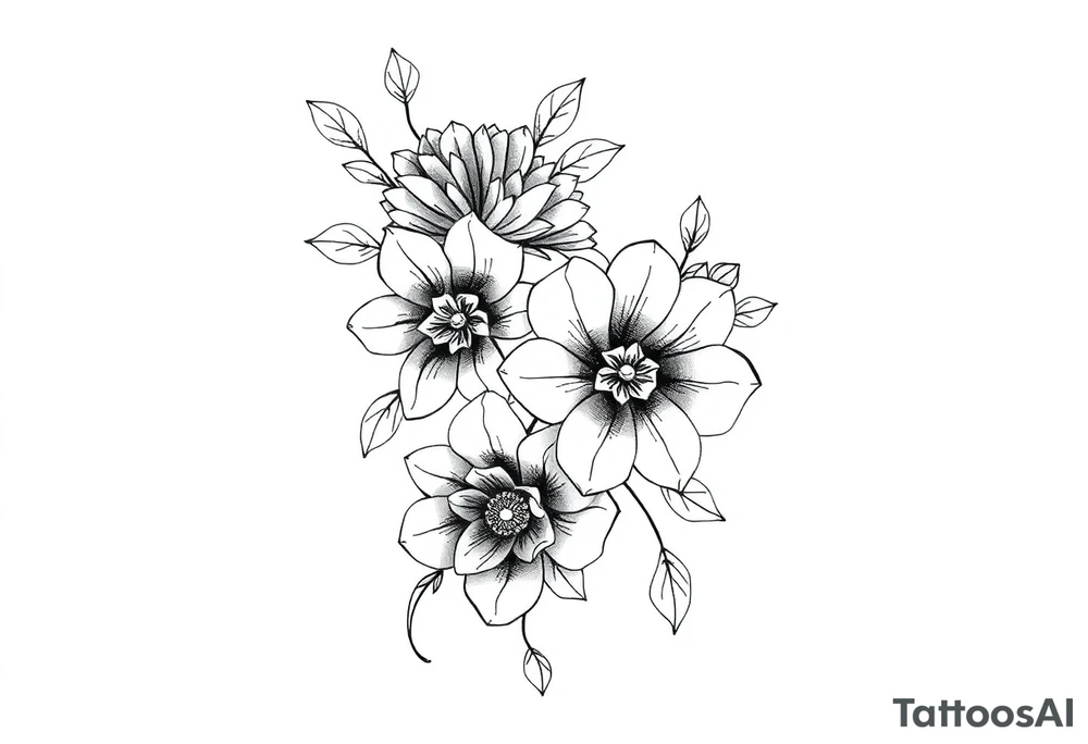 ornaments of flowers tattoo idea