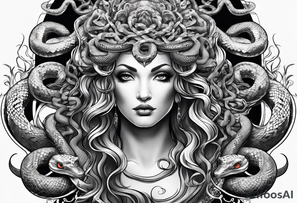 medusa with snakes tattoo idea