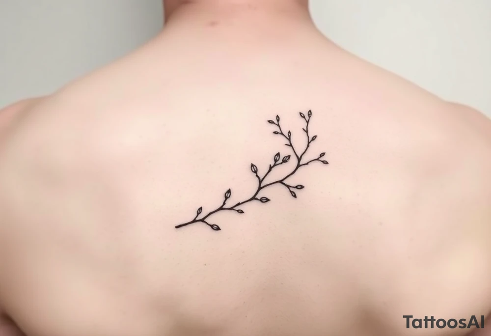 thin simple clean vines with small branch off tattoo idea