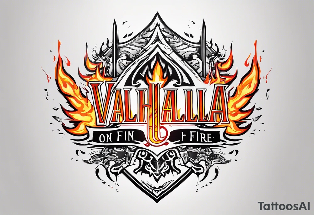 Valhalla on  fire tattoo idea