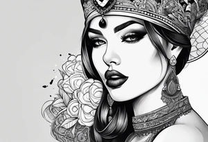 woman with smoke in mouth; poker chips on hand tattoo idea