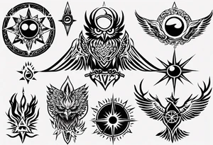 symbol eines Kriegers Wasser Eule Sonne 
Sapere Aude tattoo idea