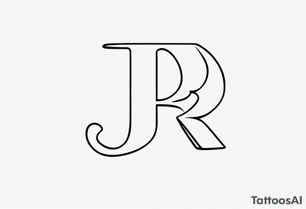 J and R letters lowercase in a nice font tattoo idea