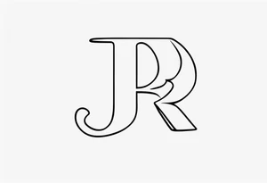 J and R letters lowercase in a nice font tattoo idea