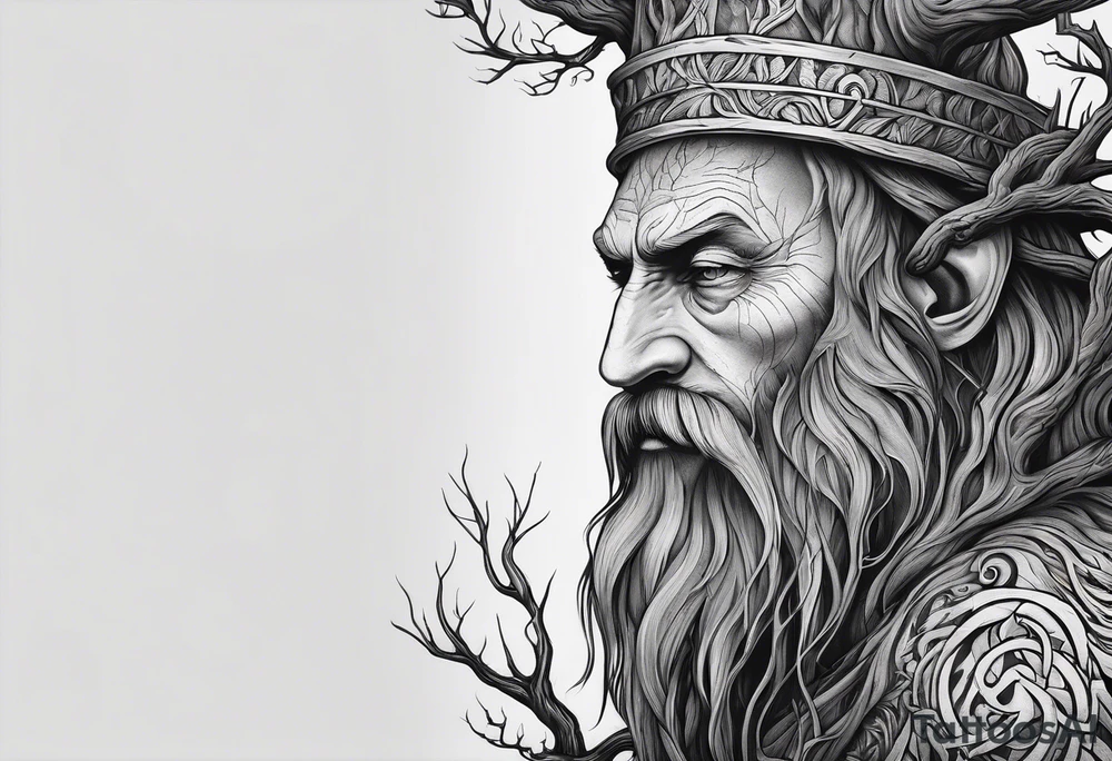 Leshy creepy tall as a tree russian tattoo idea