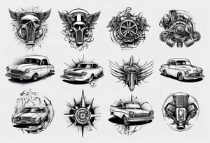 car engine tattoo idea