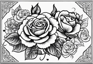 “Julius” tattoo with roses in a cursive font tattoo idea
