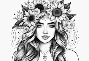 I’m a capicorn I love sunflowers, stars and set sunsets I also think a cassopiea consultation  is tired to me name starts with a W I have 3 kids 1 boy and 2 girls tattoo idea
