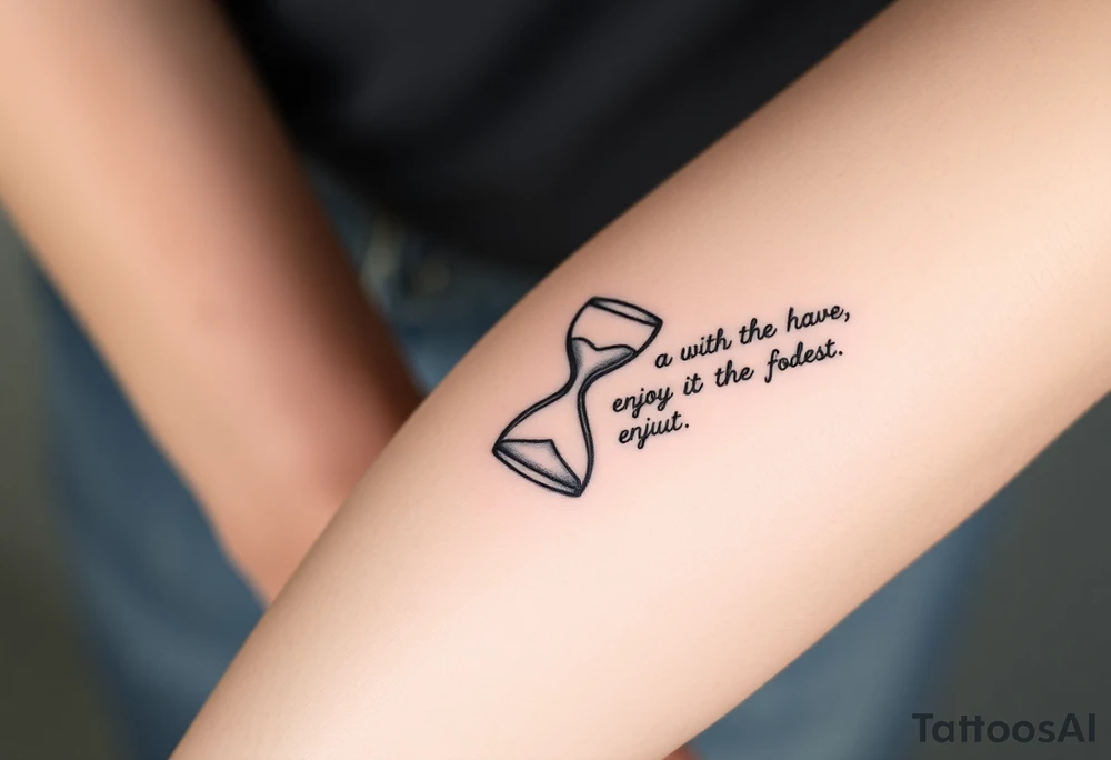 live with what you have and enjoy it to the fullest, hourglass tattoo idea