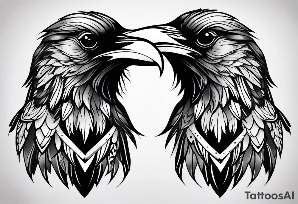 raven head tattoo idea