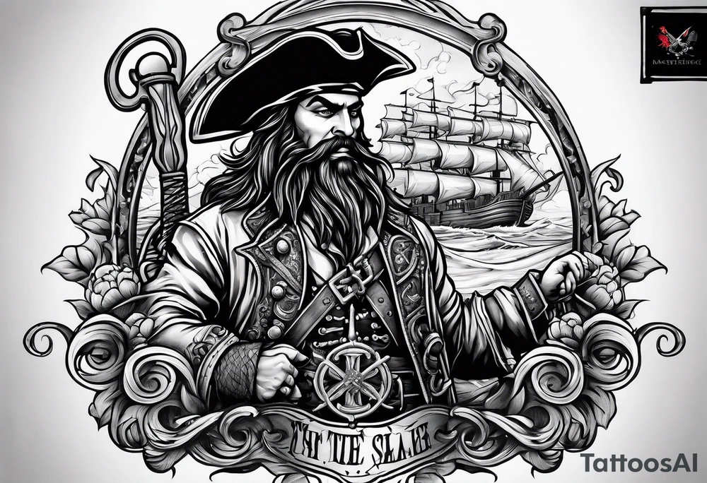pirate walking the plank of life tattoo idea