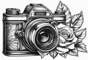 Flower : rose , sunflower, camera, book tattoo idea