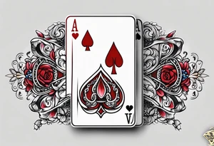 Praying hands in the ace of spade playing card tattoo idea