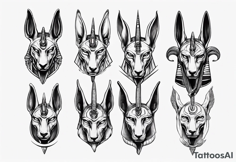 Egyptian god Anubis' head 
with a cobra tattoo idea