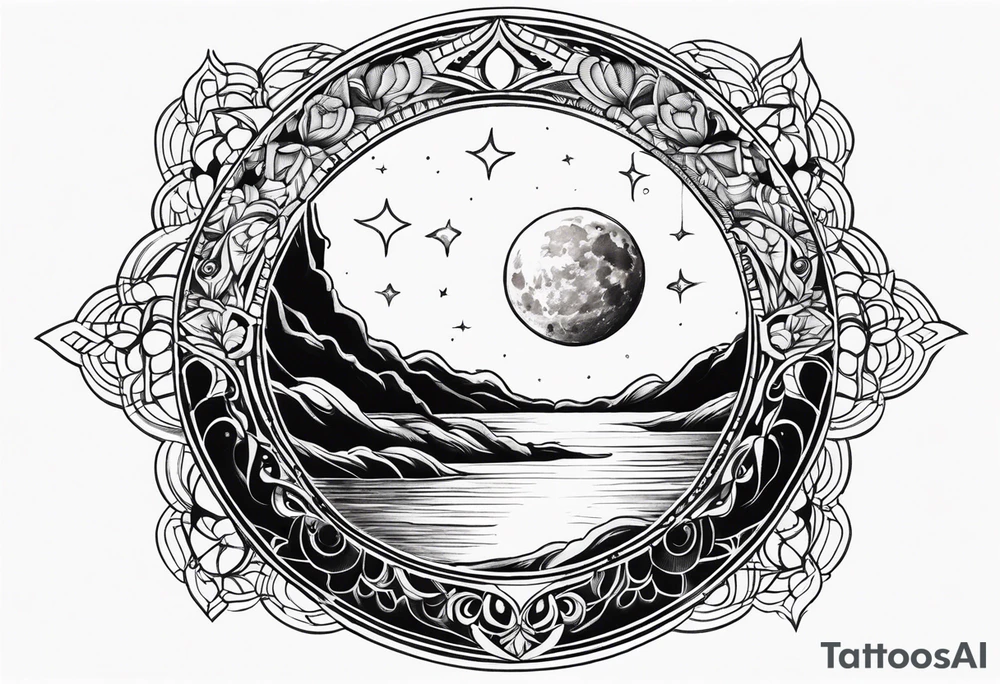 sacred moon tattoo idea