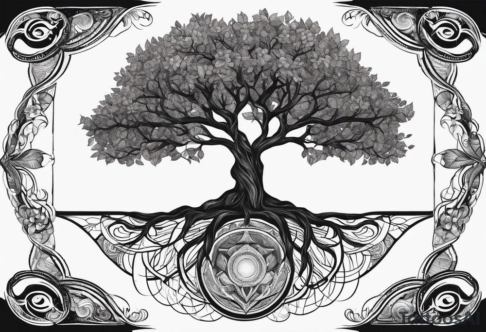 Tree of Life: A tree growing from a seed or roots within your body, with branches reaching outward, represents growth, self-nurturing, and the idea that life is something you cultivate from within. tattoo idea